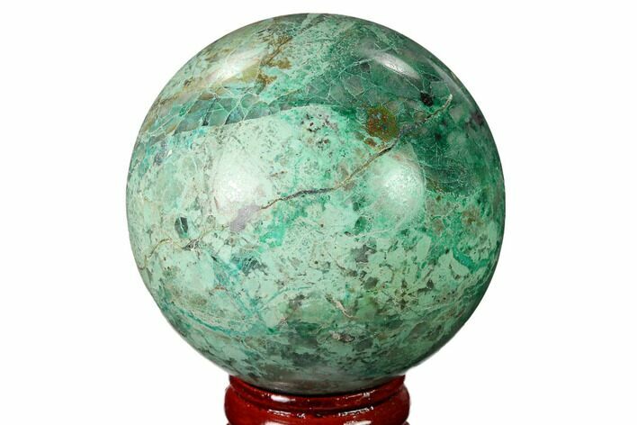Polished Chrysocolla and Malachite Sphere - Bagdad Mine, Arizona #167655
